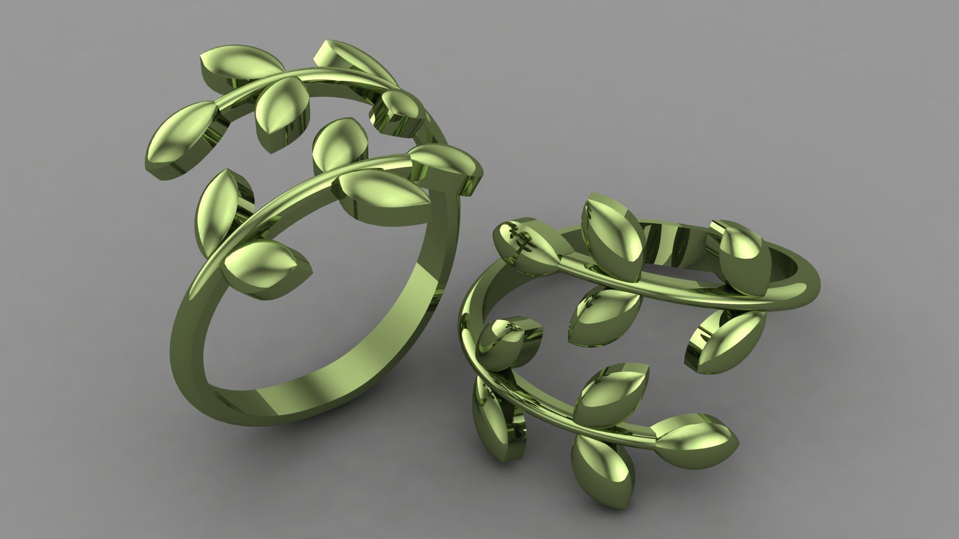 Olive Leaf Ring  3D print model_2