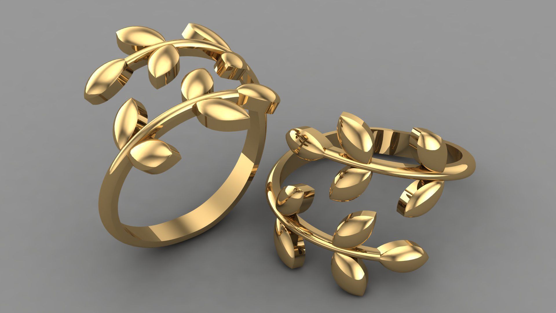 Olive Leaf Ring  3D print model_1