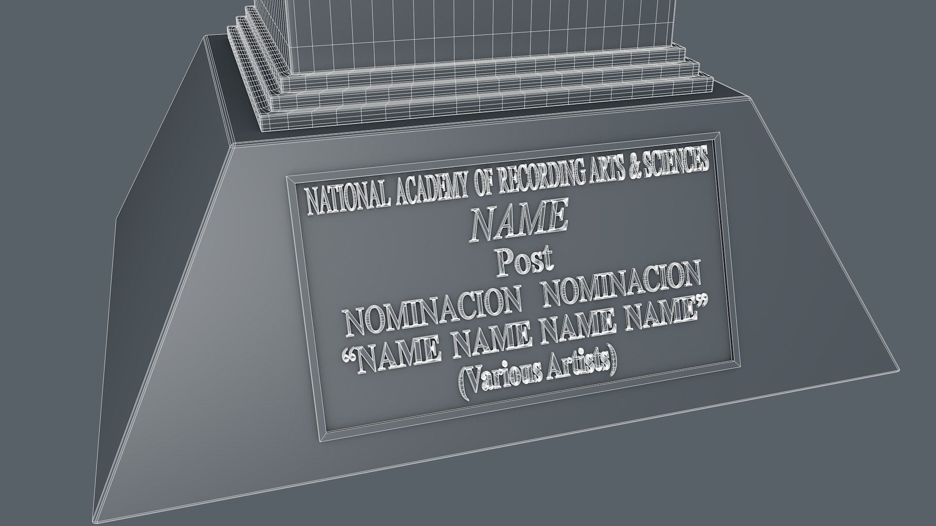 Grammys Music Award Trophy 3D model_5