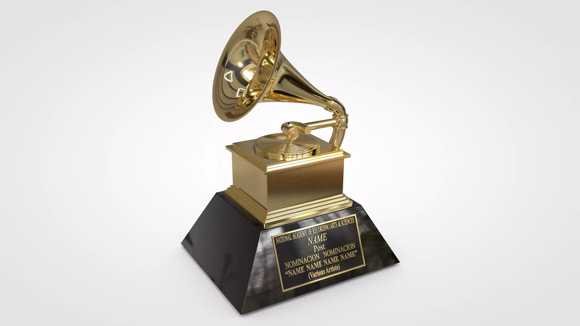 Grammys Music Award Trophy 3D model_0