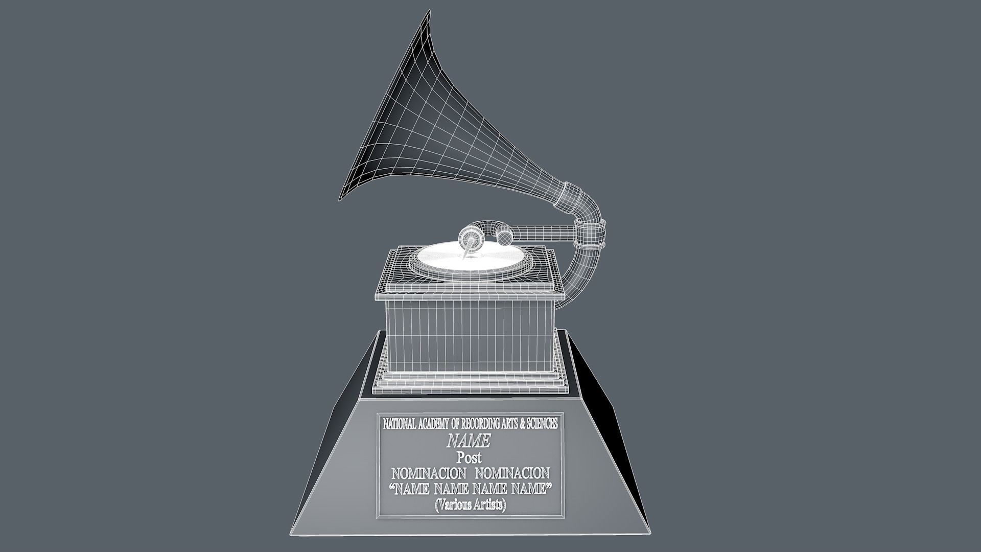 Grammys Music Award Trophy 3D model_11