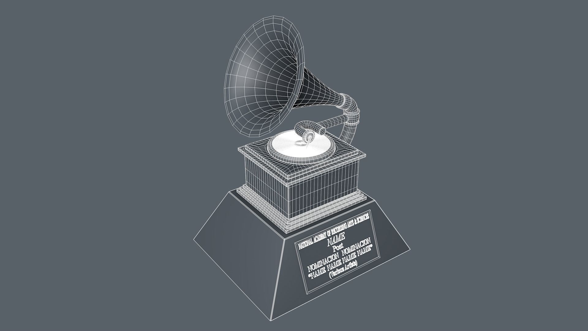 Grammys Music Award Trophy 3D model_26