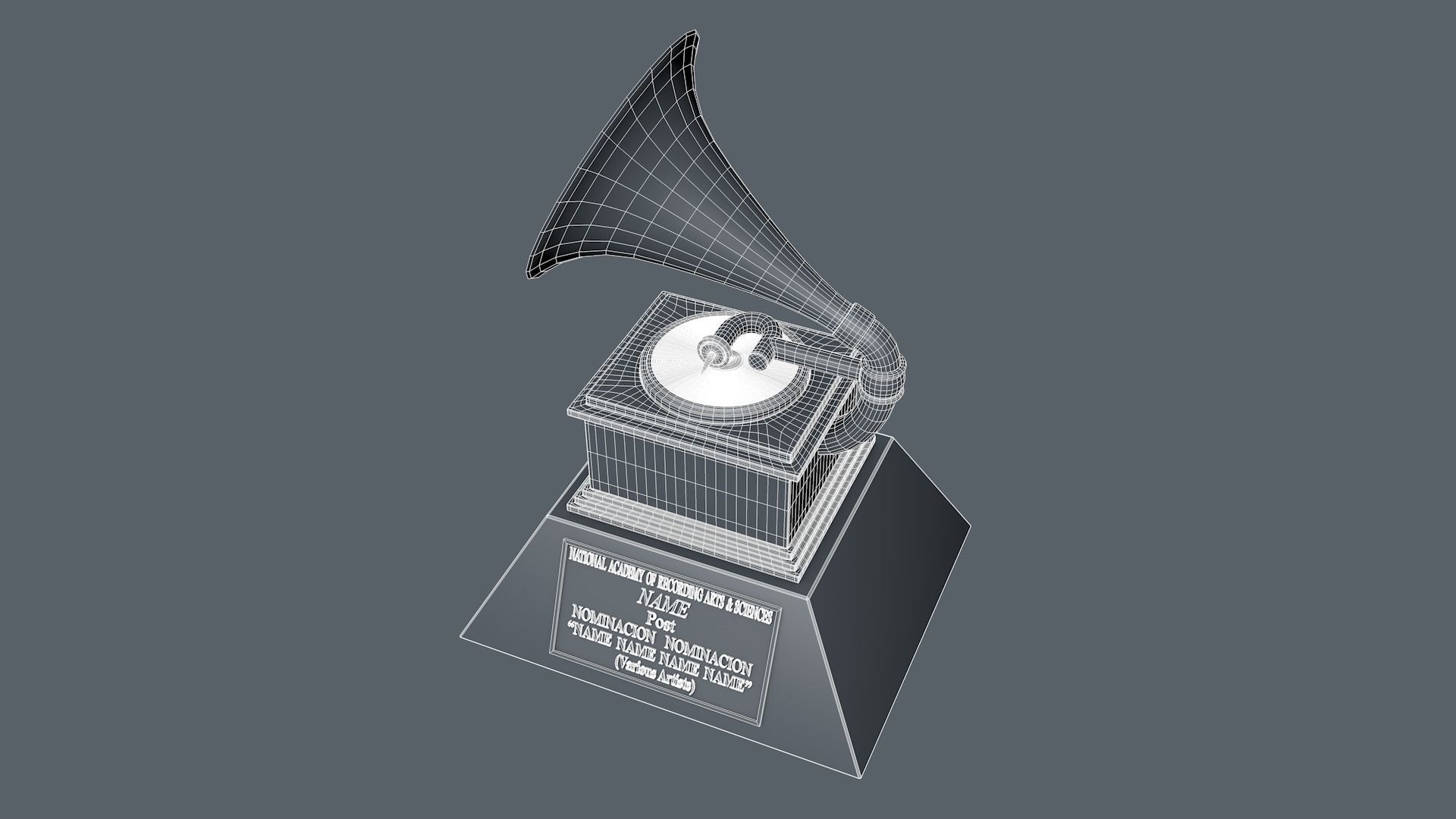 Grammys Music Award Trophy 3D model_20