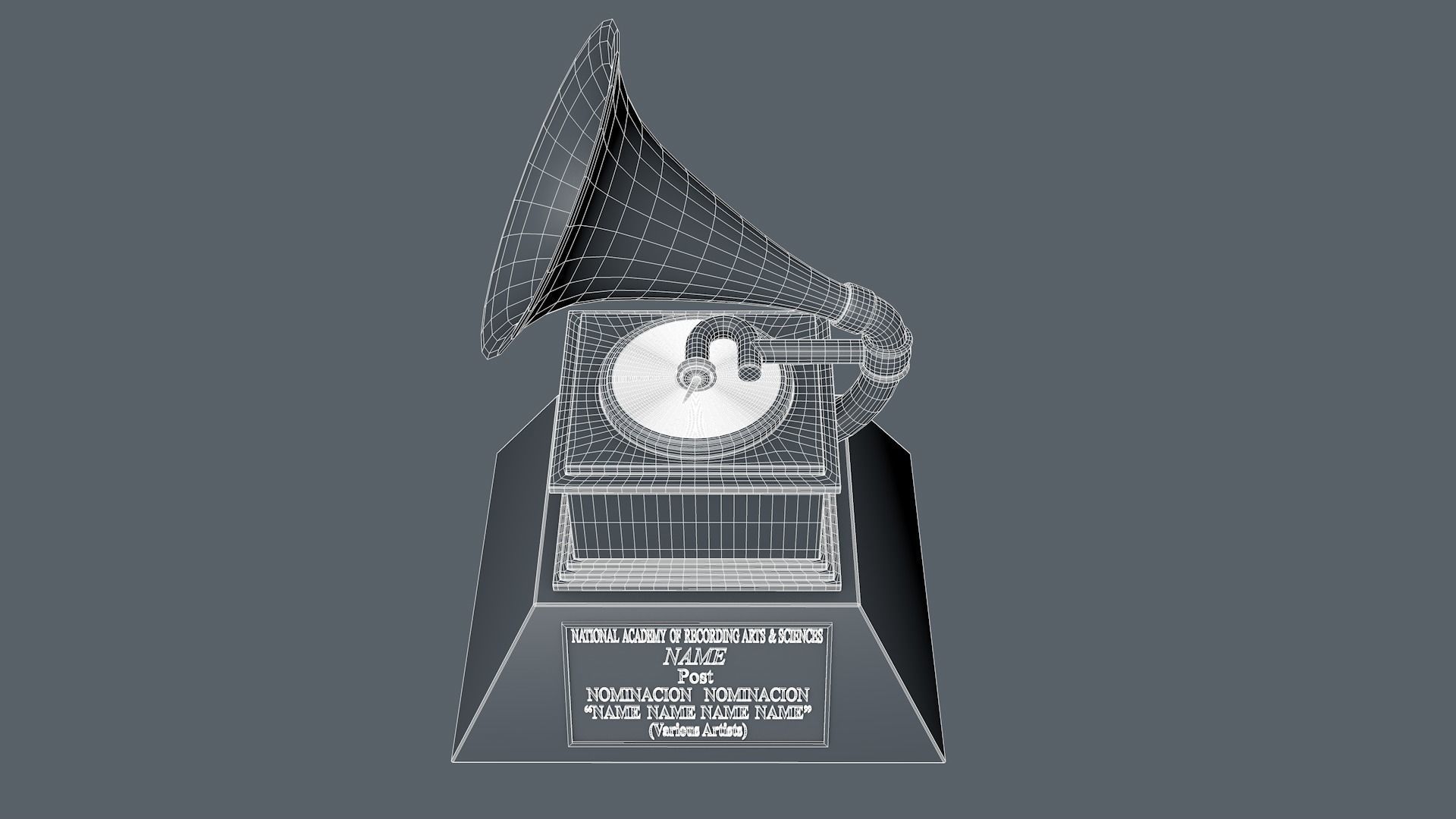 Grammys Music Award Trophy 3D model_29
