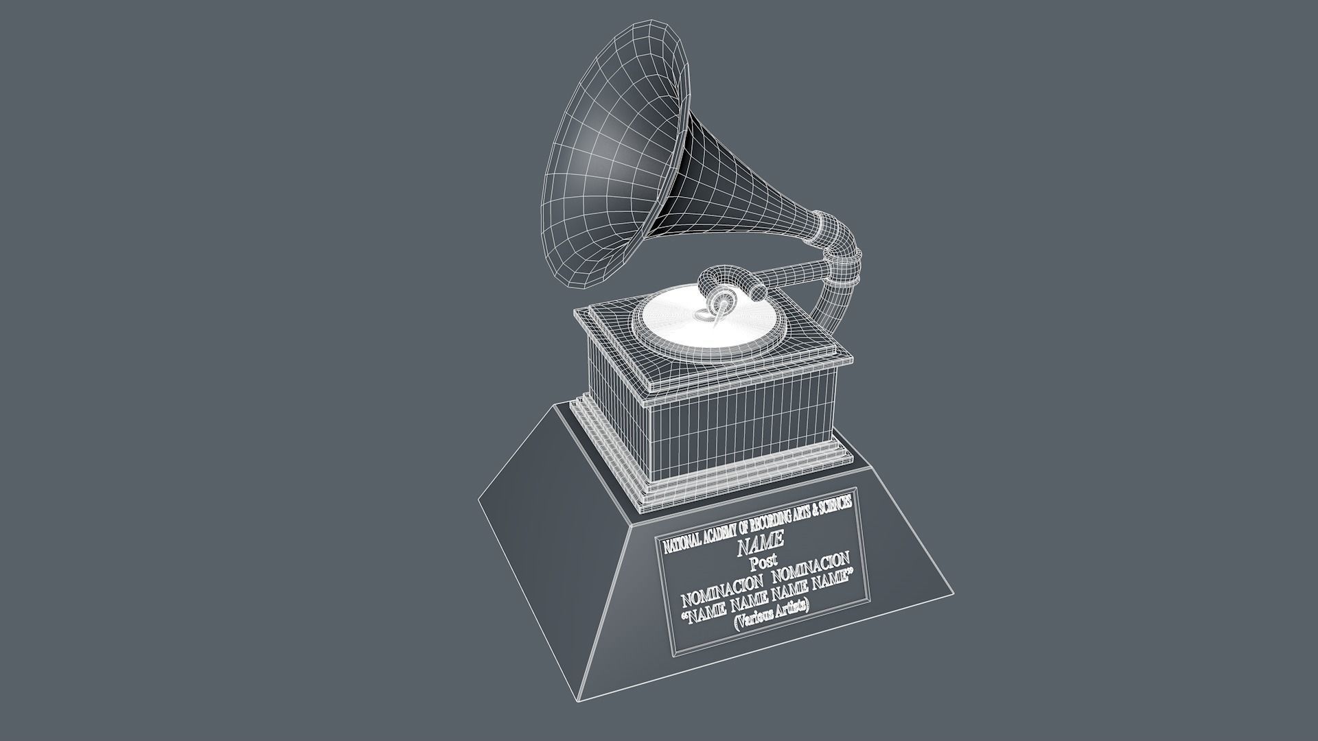 Grammys Music Award Trophy 3D model_23