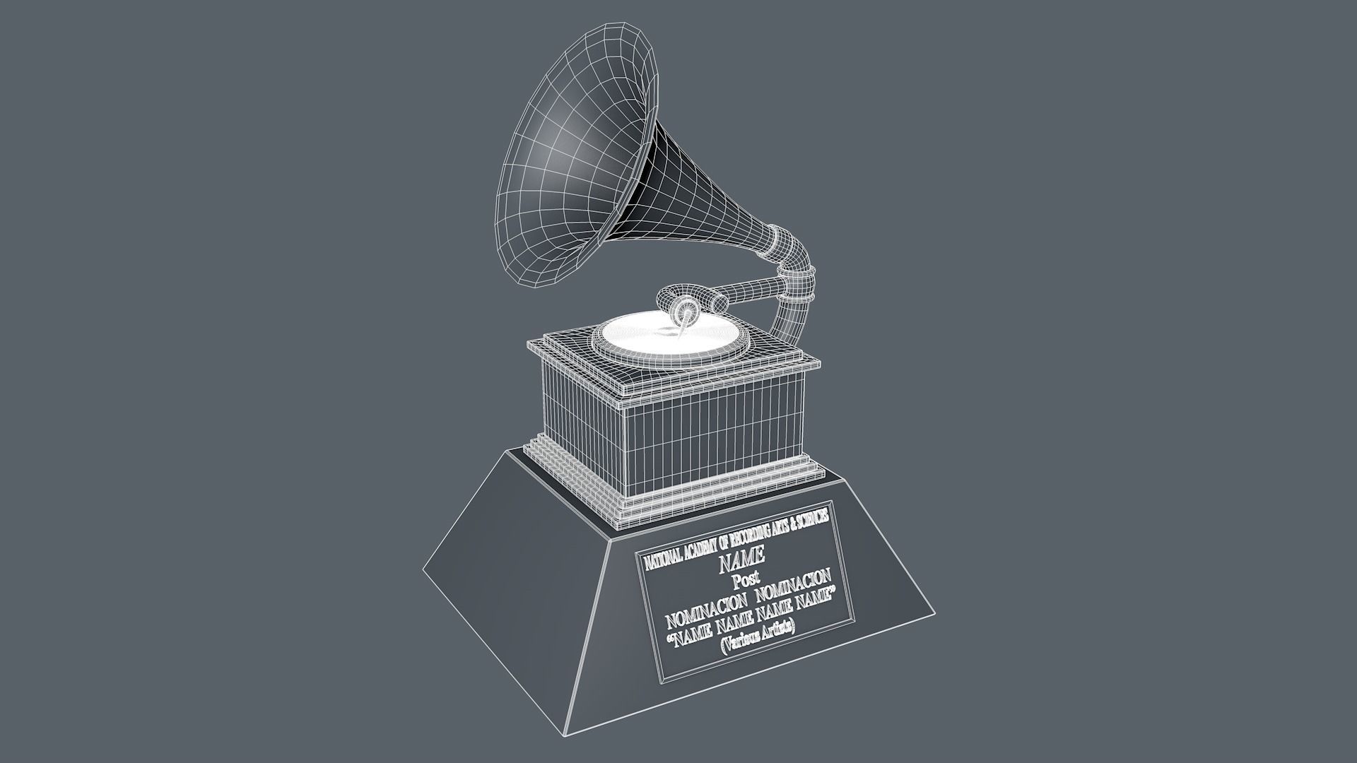 Grammys Music Award Trophy 3D model_27