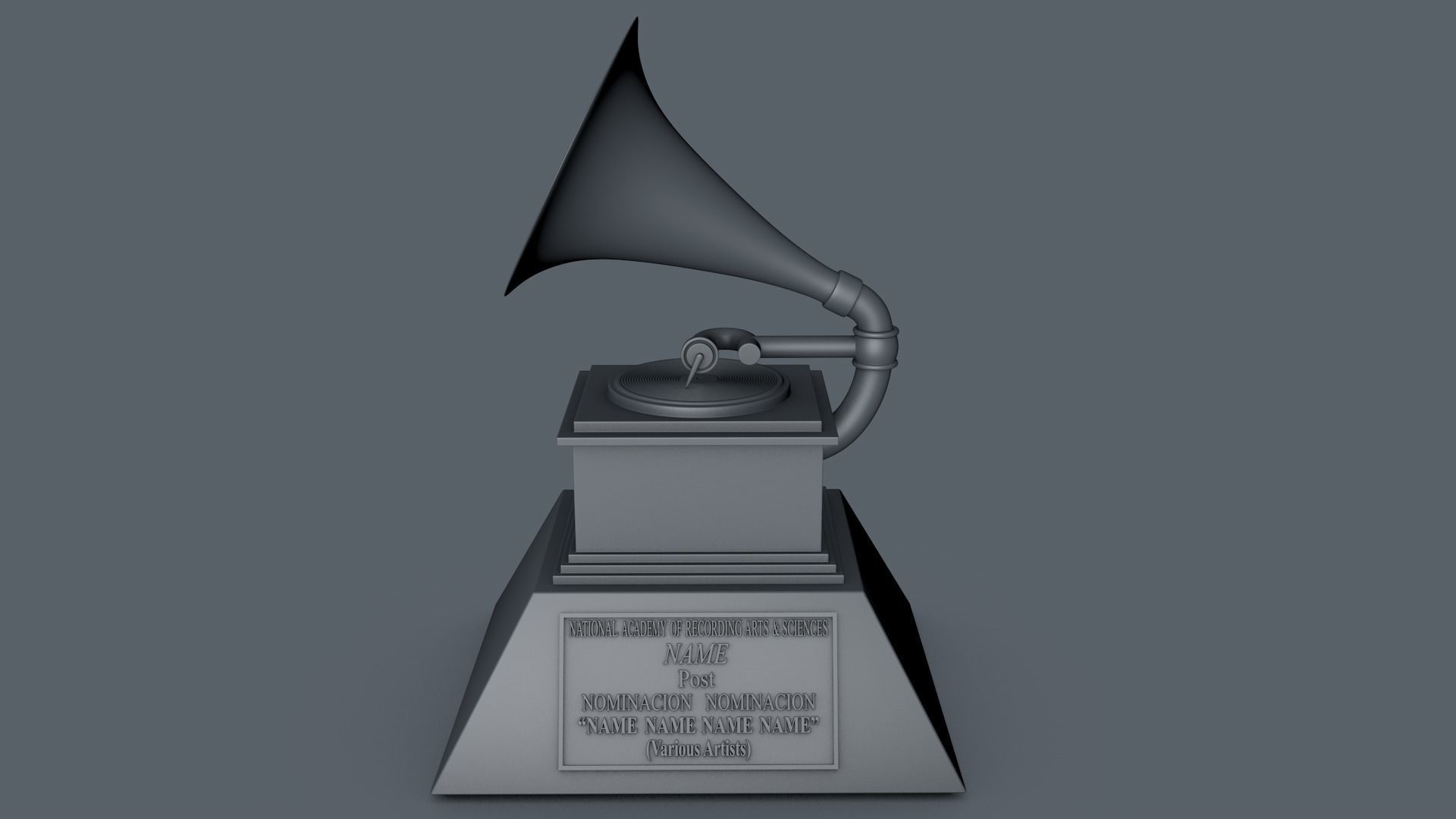 Grammys Music Award Trophy 3D model_10
