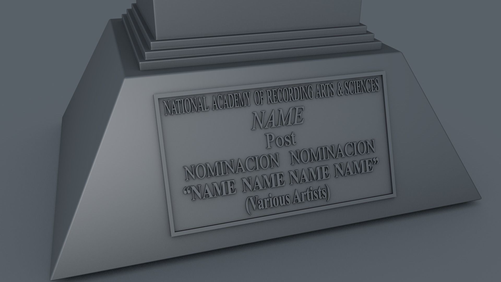 Grammys Music Award Trophy 3D model_4