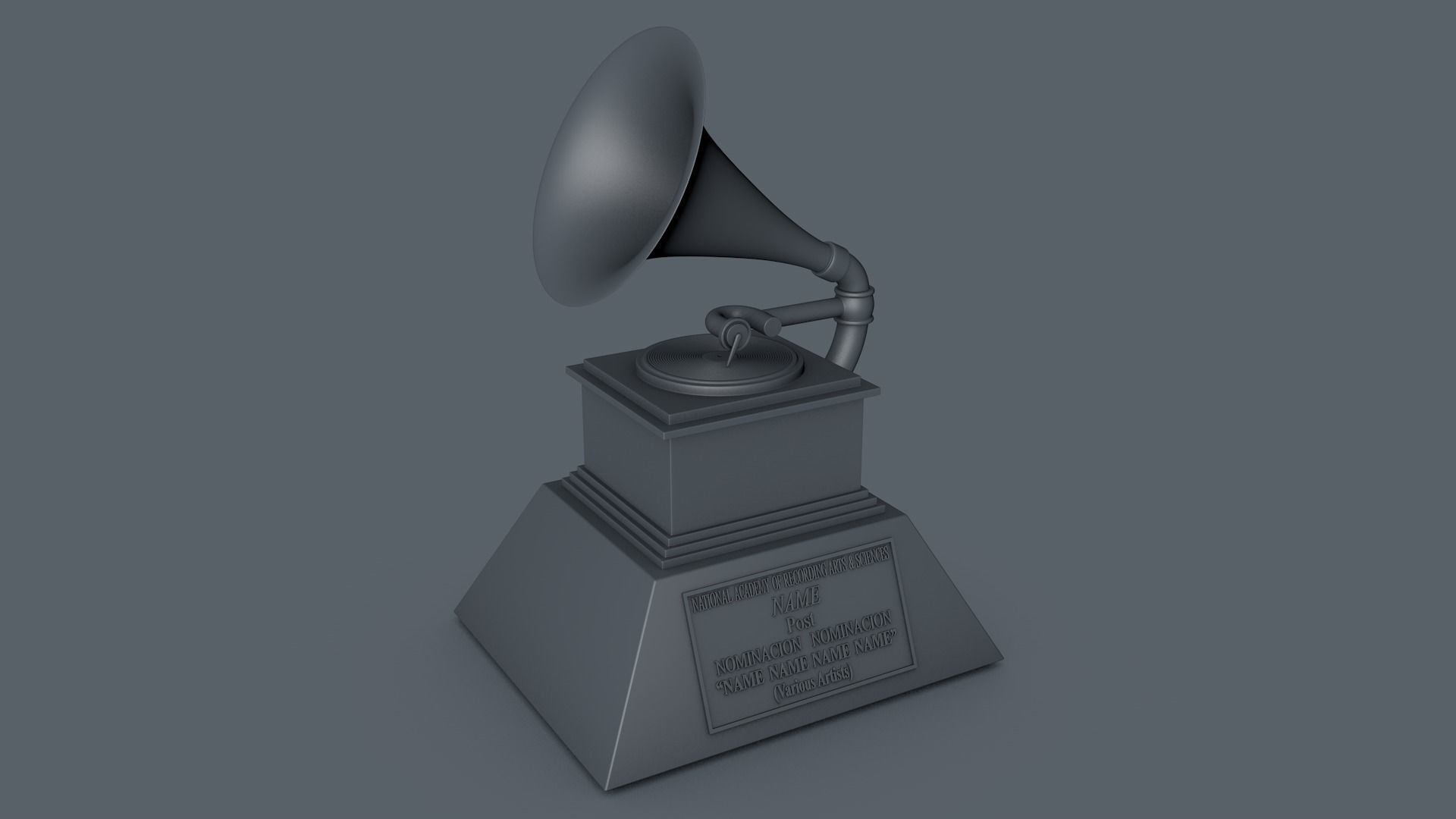 Grammys Music Award Trophy 3D model_25