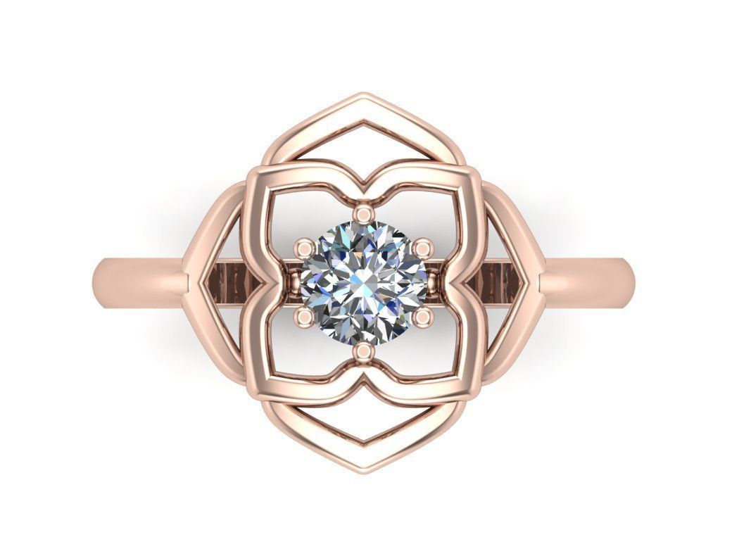 ring flower stone 3D print model_3