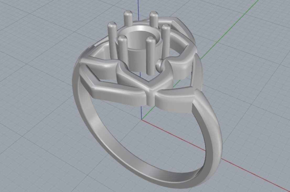 ring flower stone 3D print model_10