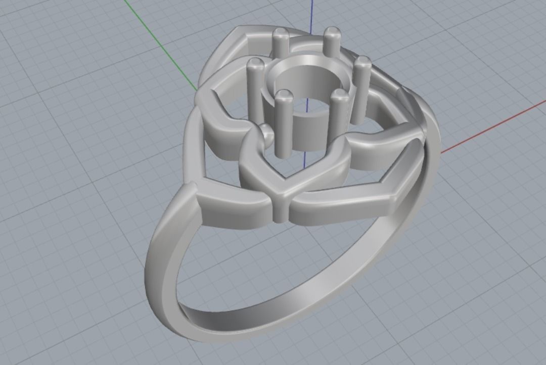 ring flower stone 3D print model_11