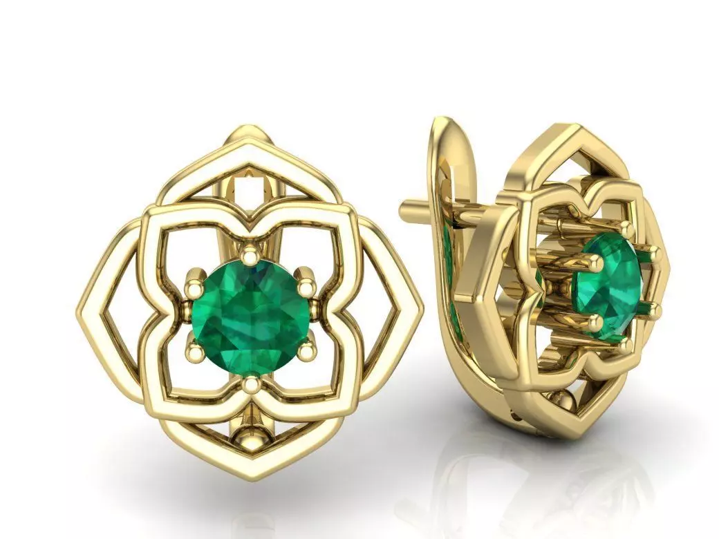 Earrings flower 3D print model