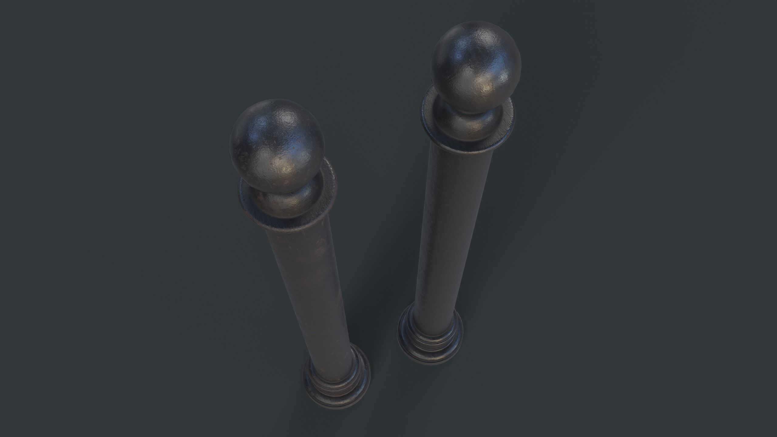 Street Bollard 11 PBR Game Ready Low-poly 3D model_6