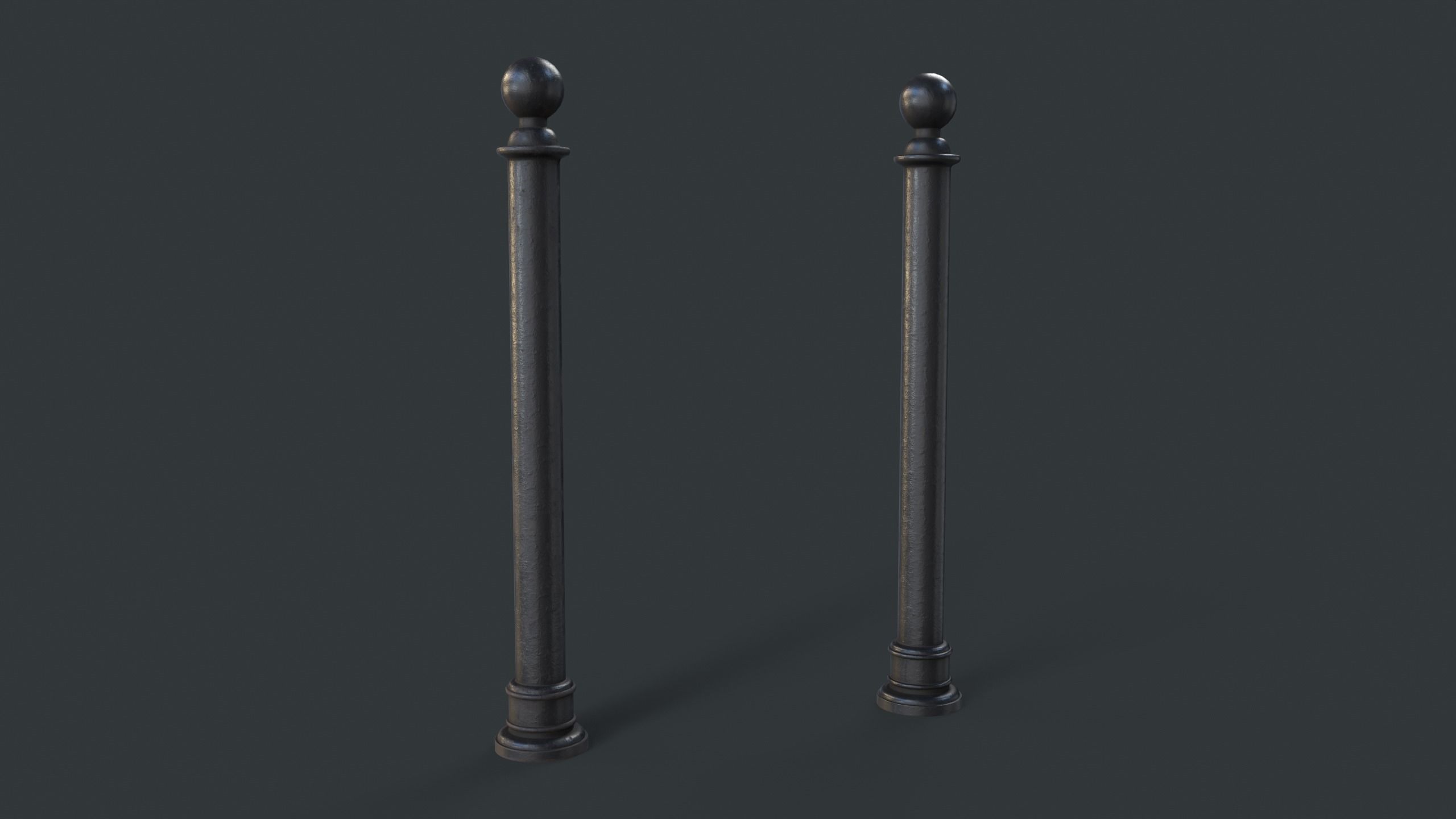 Street Bollard 11 PBR Game Ready Low-poly 3D model_1