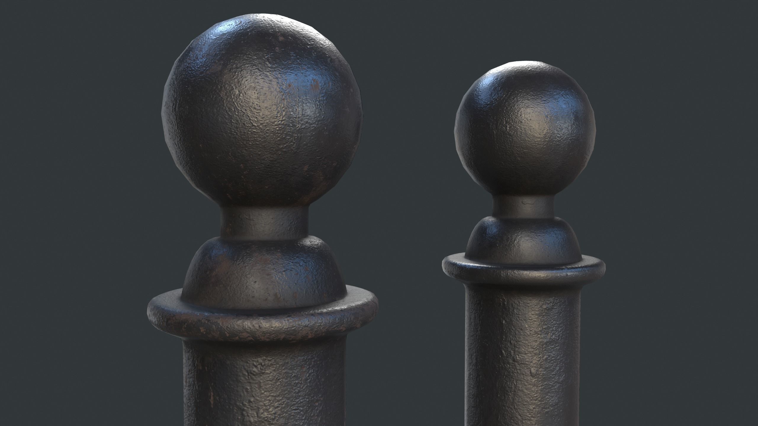 Street Bollard 11 PBR Game Ready Low-poly 3D model_5