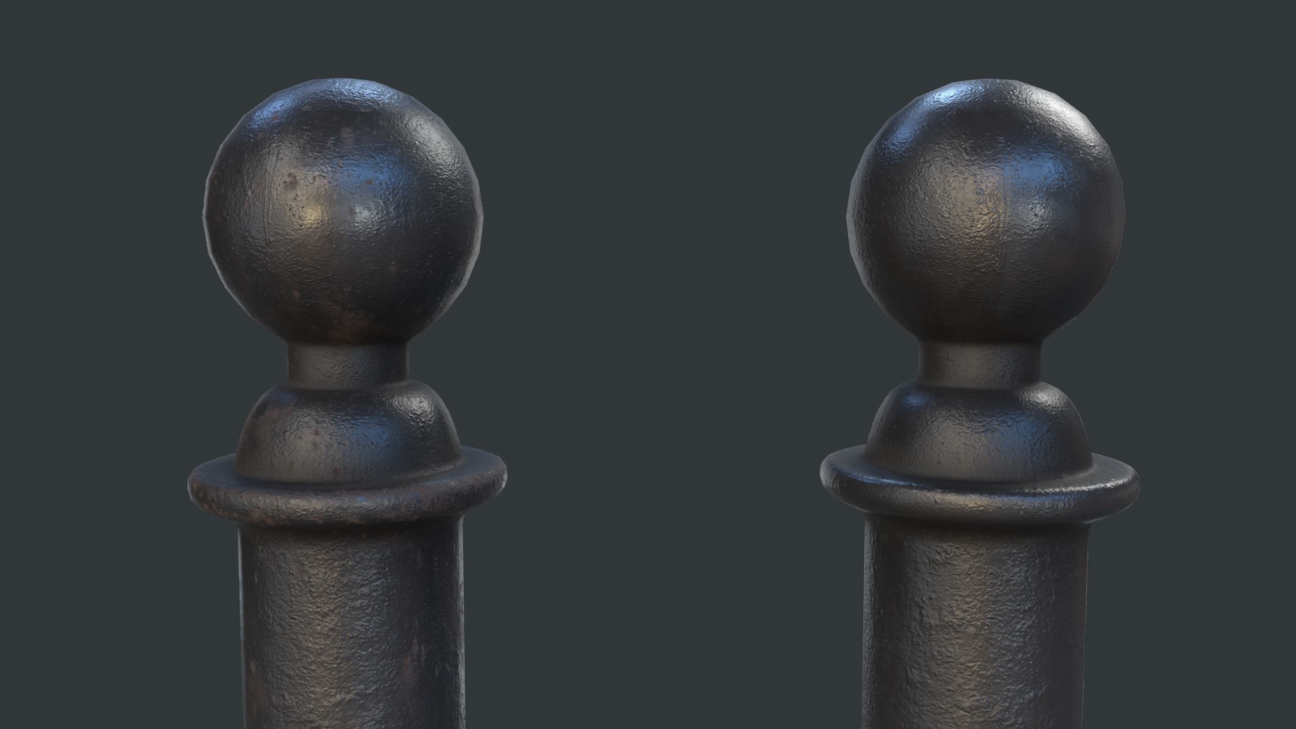 Street Bollard 11 PBR Game Ready Low-poly 3D model_2