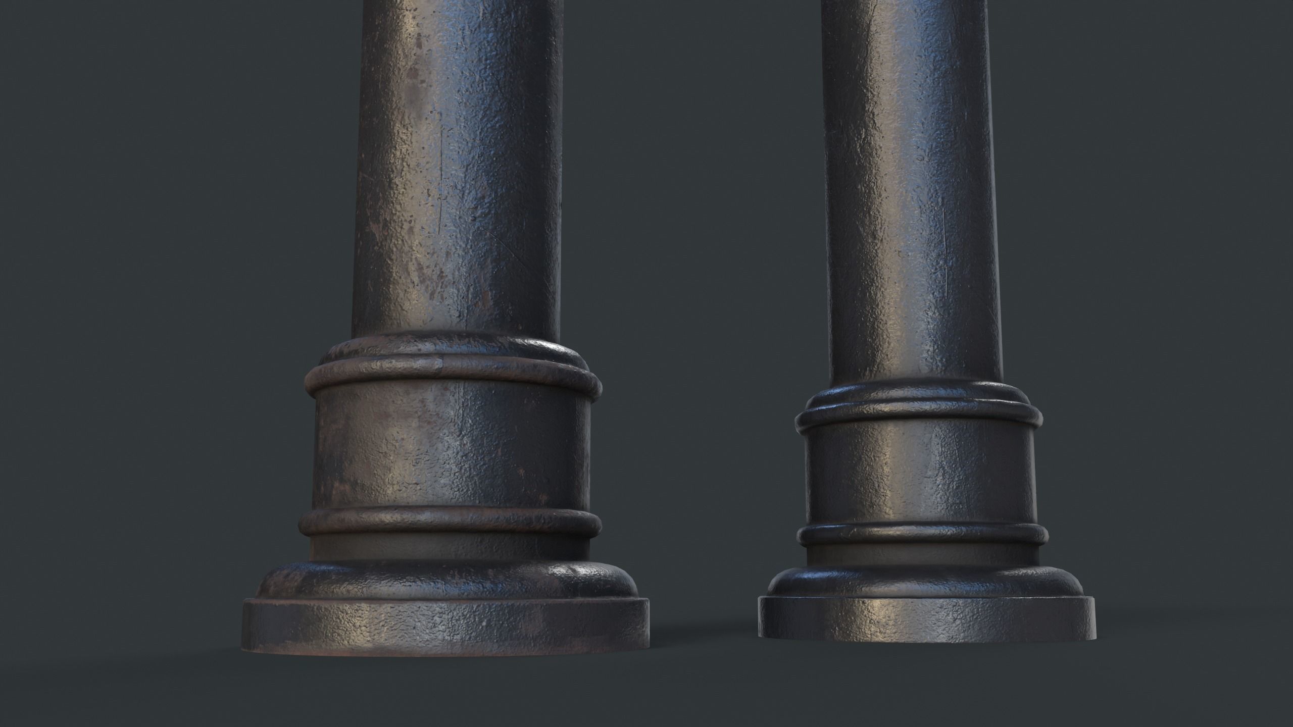 Street Bollard 11 PBR Game Ready Low-poly 3D model_8