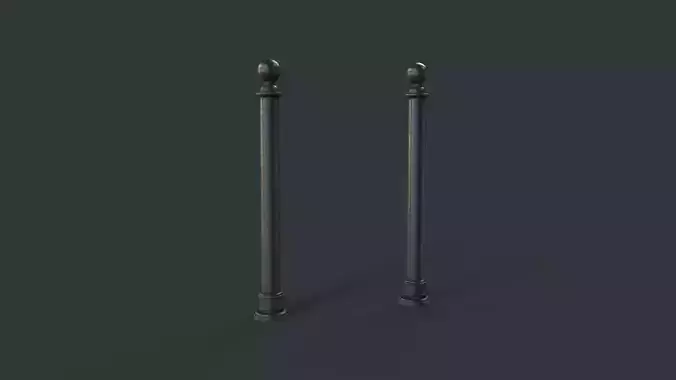 Street Bollard 11 PBR Game Ready Low-poly 3D model