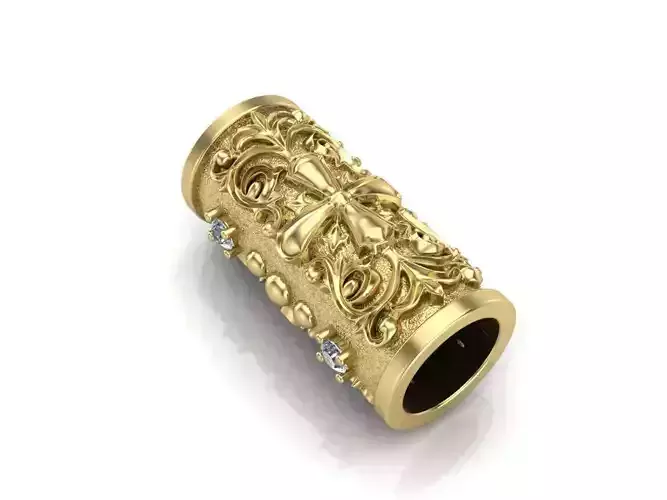 Link for leather bracelet and chain Cross