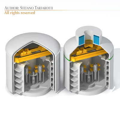Nuclear reactor building 3D model_2