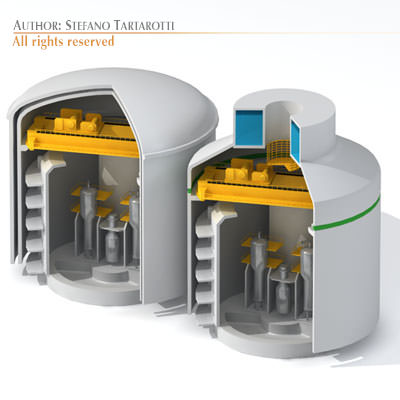 Nuclear reactor building 3D model_3