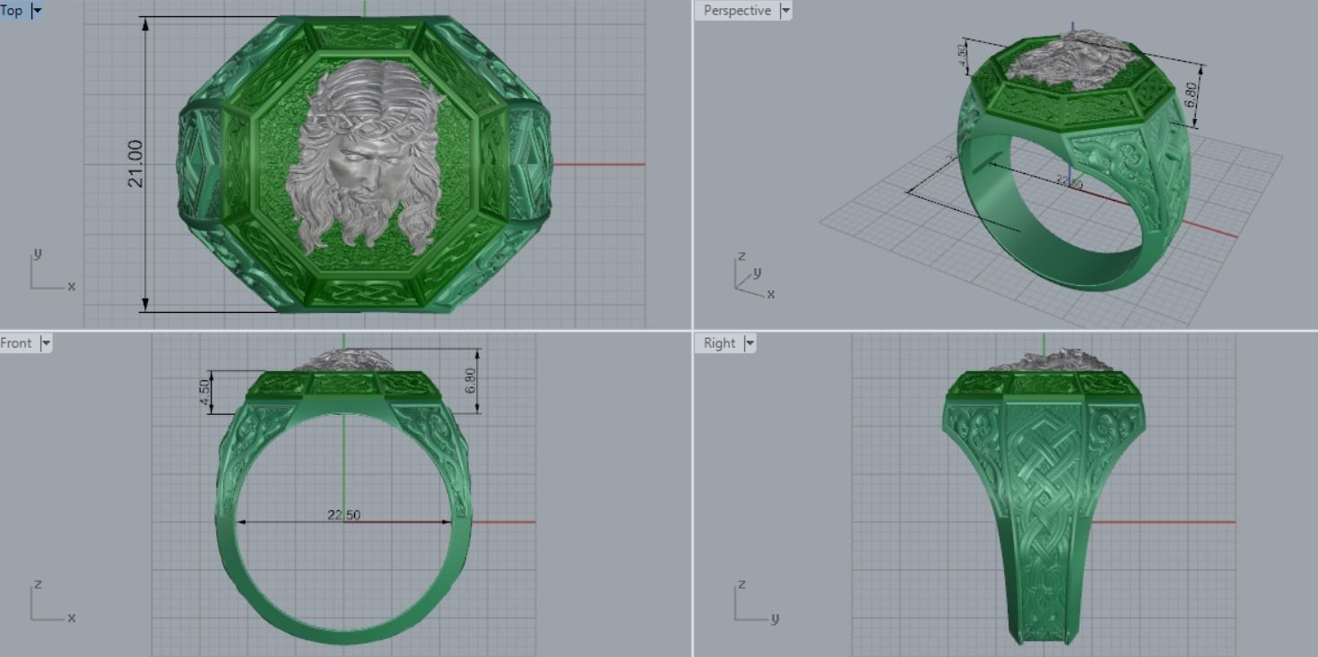 Men ring Jesus  3D print model_12