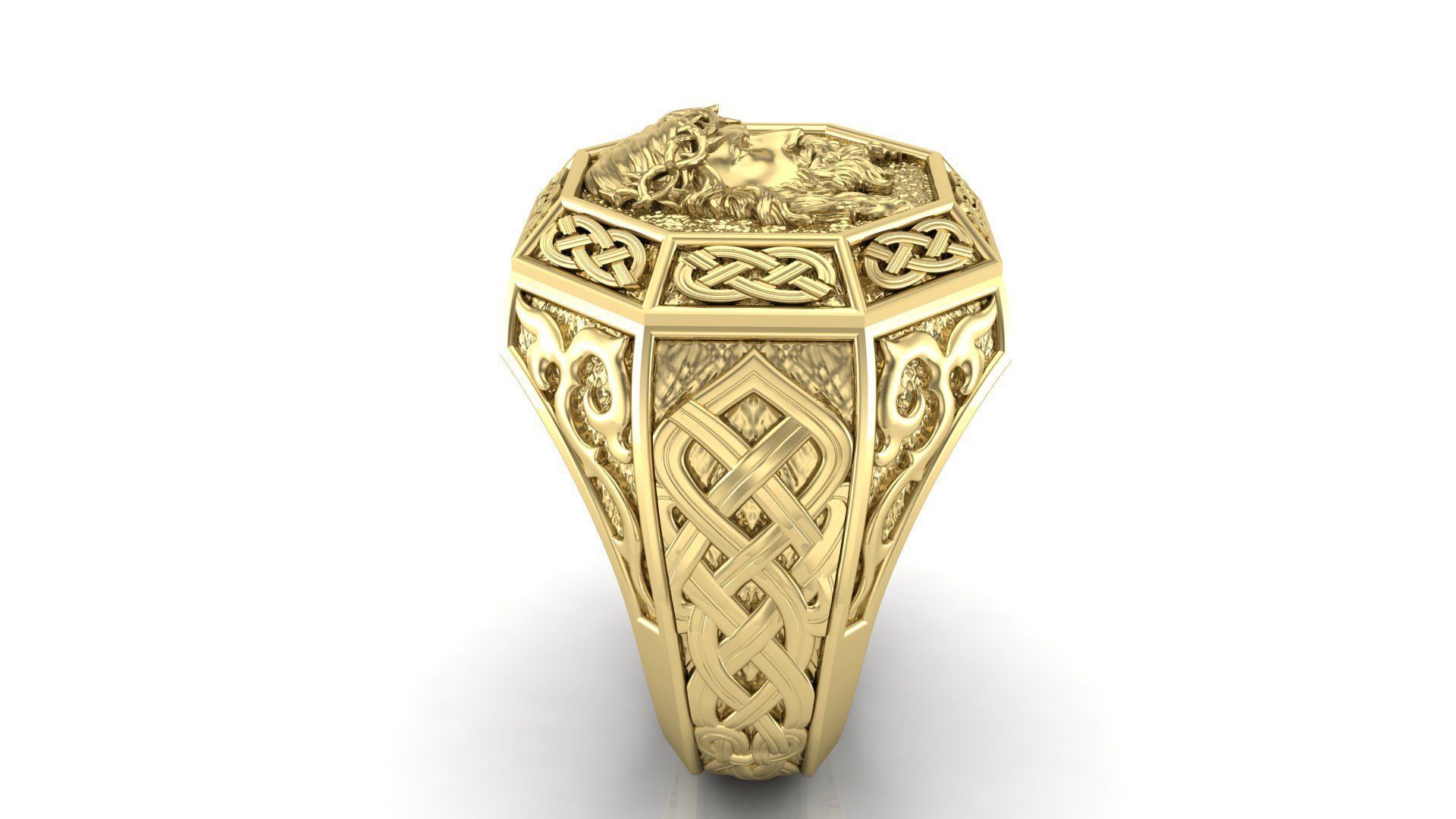 Men ring Jesus  3D print model_5