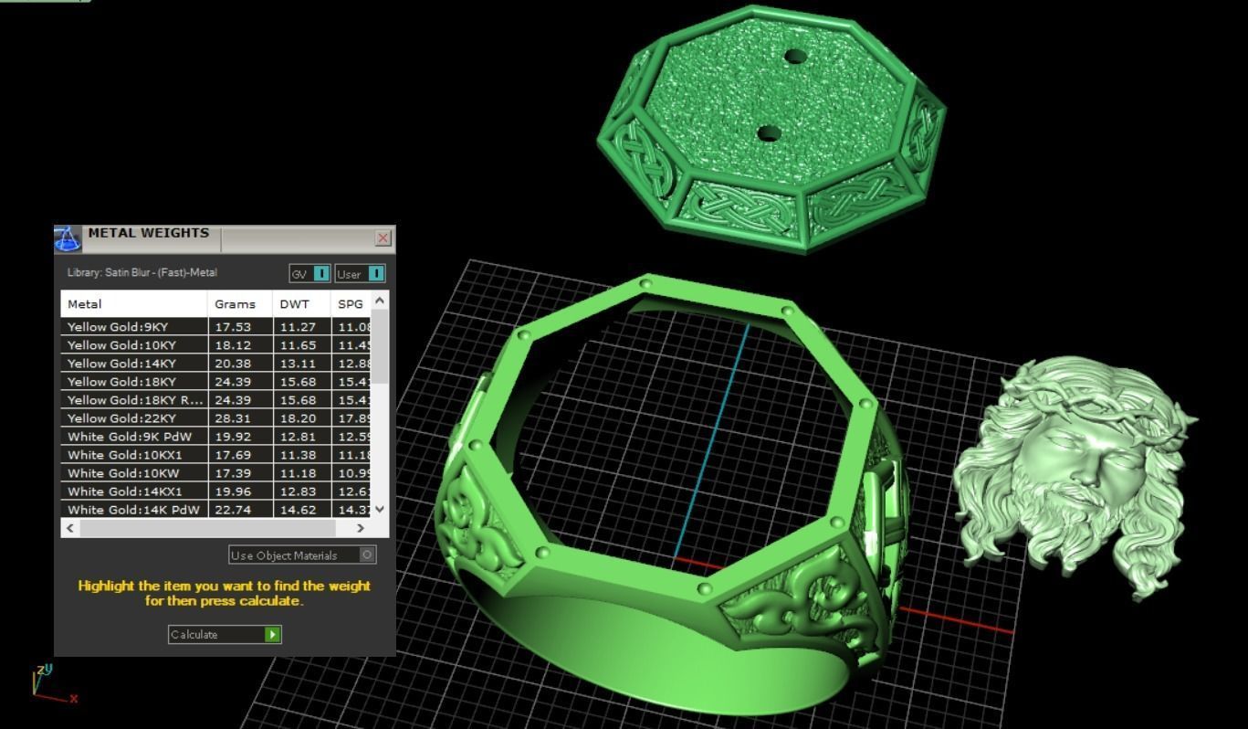 Men ring Jesus  3D print model_13