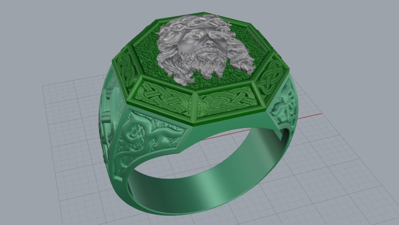 Men ring Jesus  3D print model_15