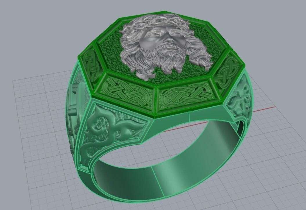 Men ring Jesus  3D print model_14