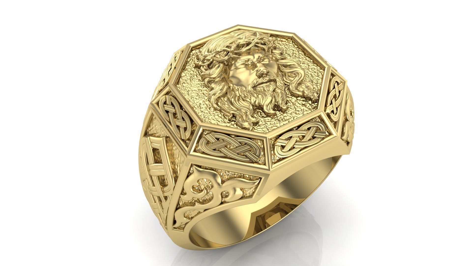 Men ring Jesus  3D print model_4