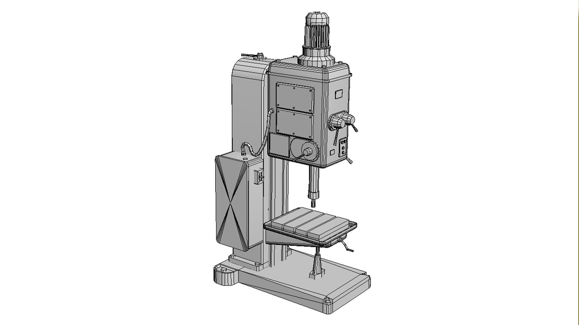 drilling machine Low-poly 3D model_9