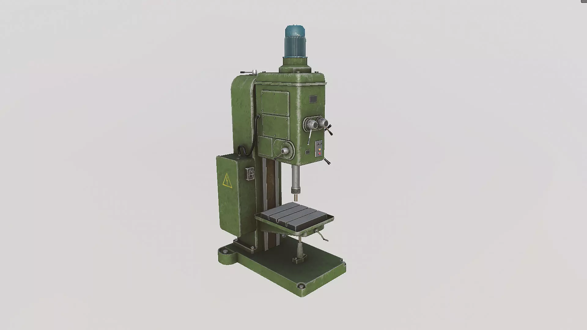 drilling machine Low-poly 3D model_0