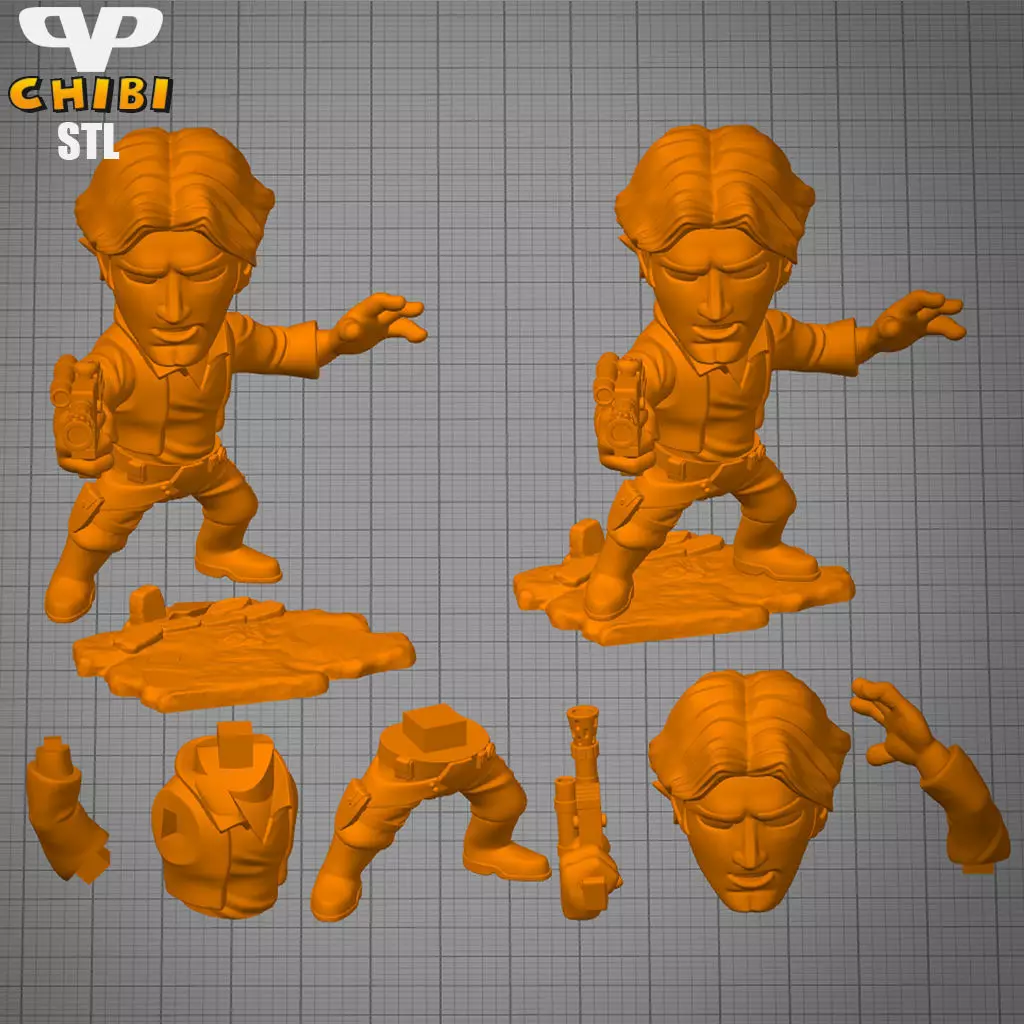 Han Solo Chibi STL for 3D Printing ChibiSTL 3DXM 3D print model_2