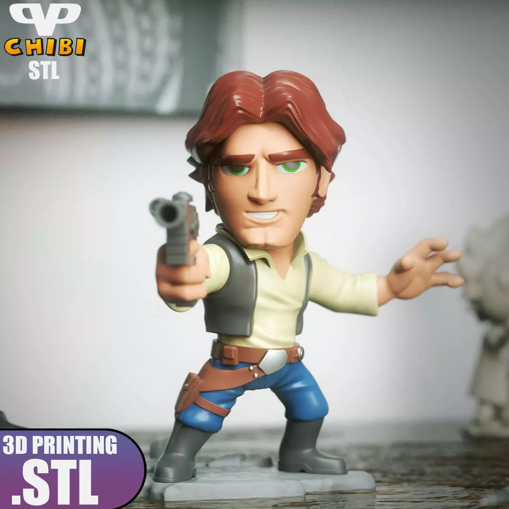 Han Solo Chibi STL for 3D Printing ChibiSTL 3DXM 3D print model_0