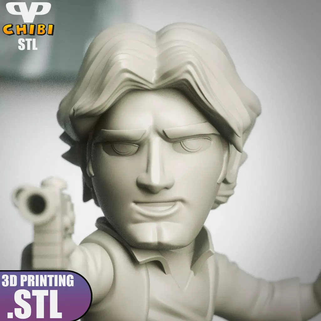Han Solo Chibi STL for 3D Printing ChibiSTL 3DXM 3D print model_4