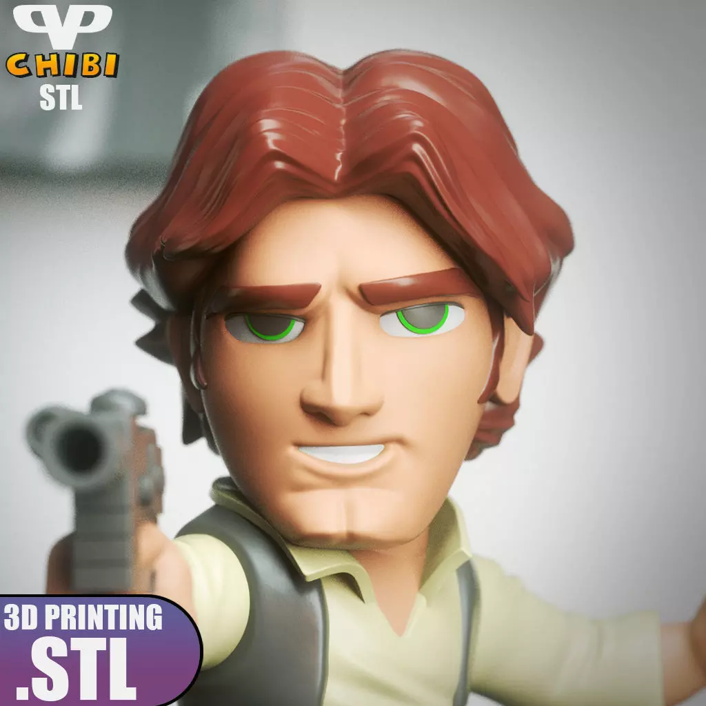 Han Solo Chibi STL for 3D Printing ChibiSTL 3DXM 3D print model_1