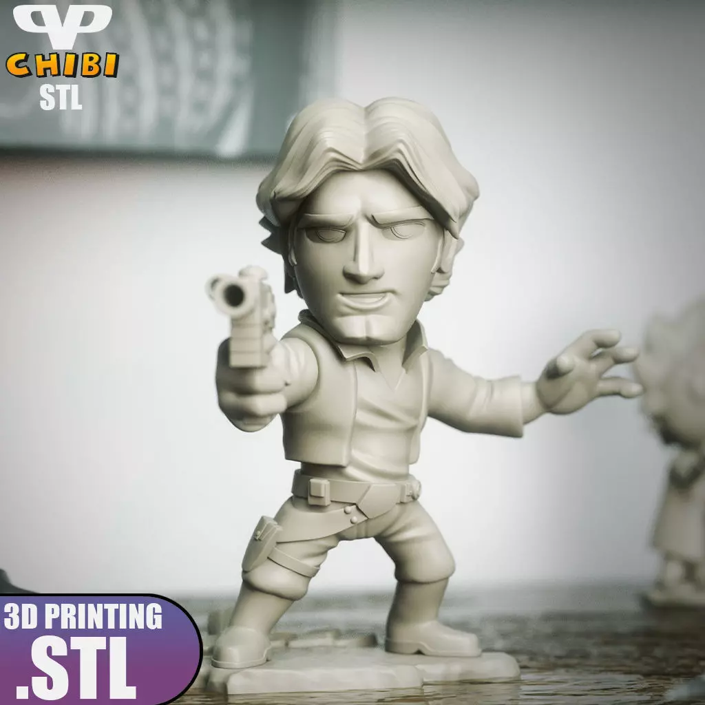 Han Solo Chibi STL for 3D Printing ChibiSTL 3DXM 3D print model_3