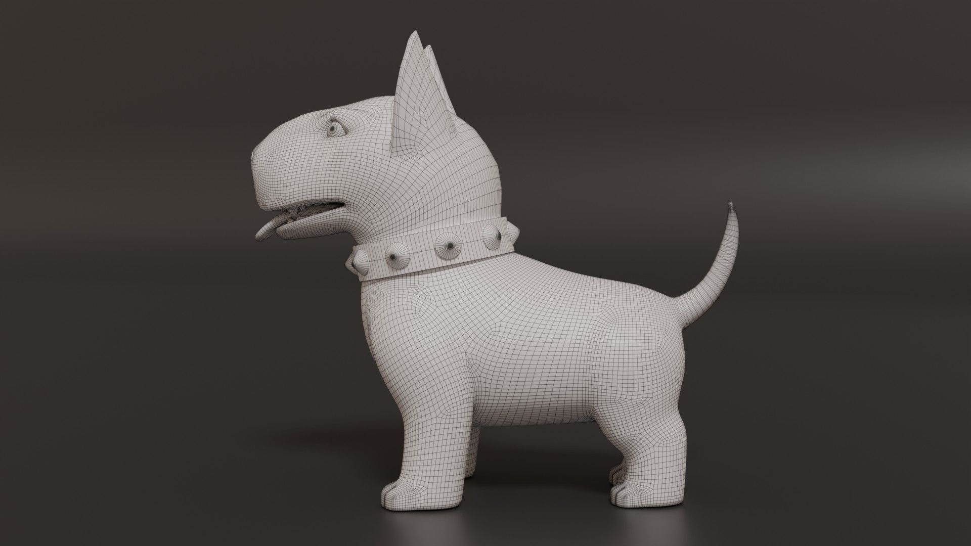 Bull Terrier Dog standing 3D model_7