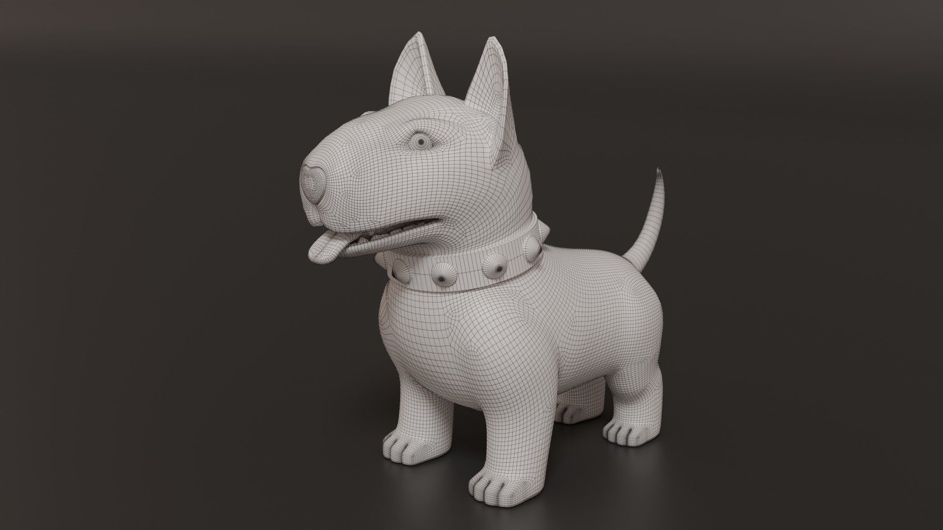 Bull Terrier Dog standing 3D model_5