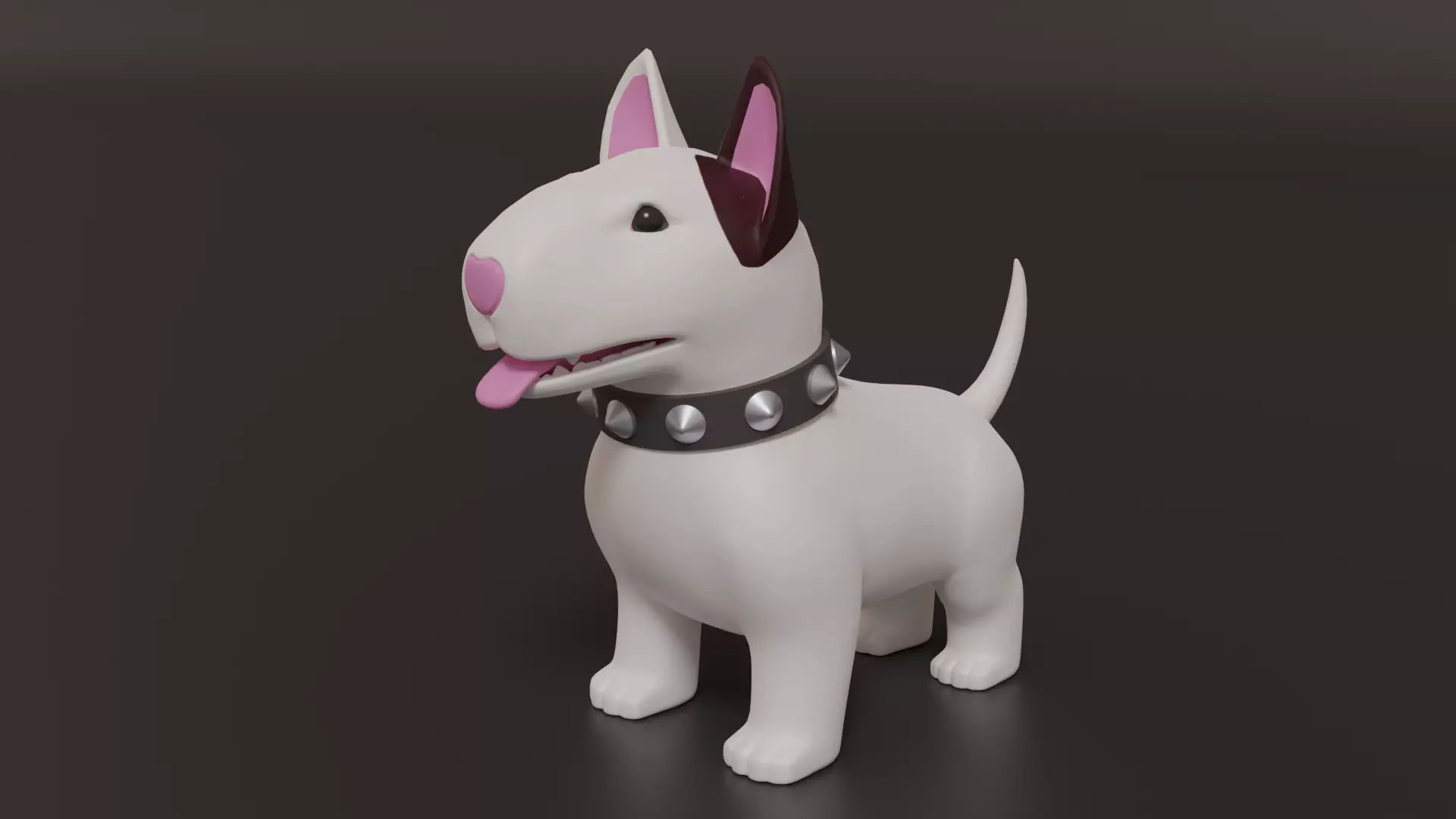 Bull Terrier Dog standing 3D model_0