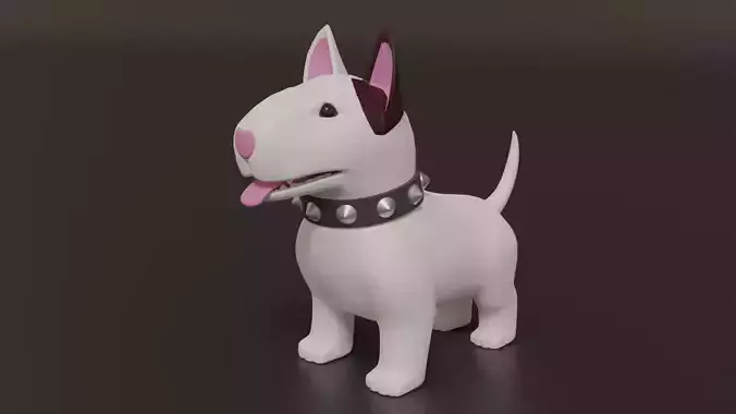 Bull Terrier Dog standing 3D model