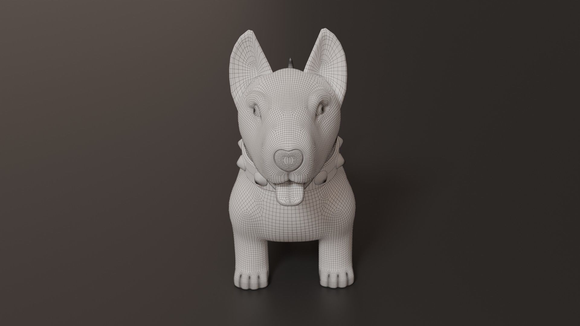 Bull Terrier Dog standing 3D model_6