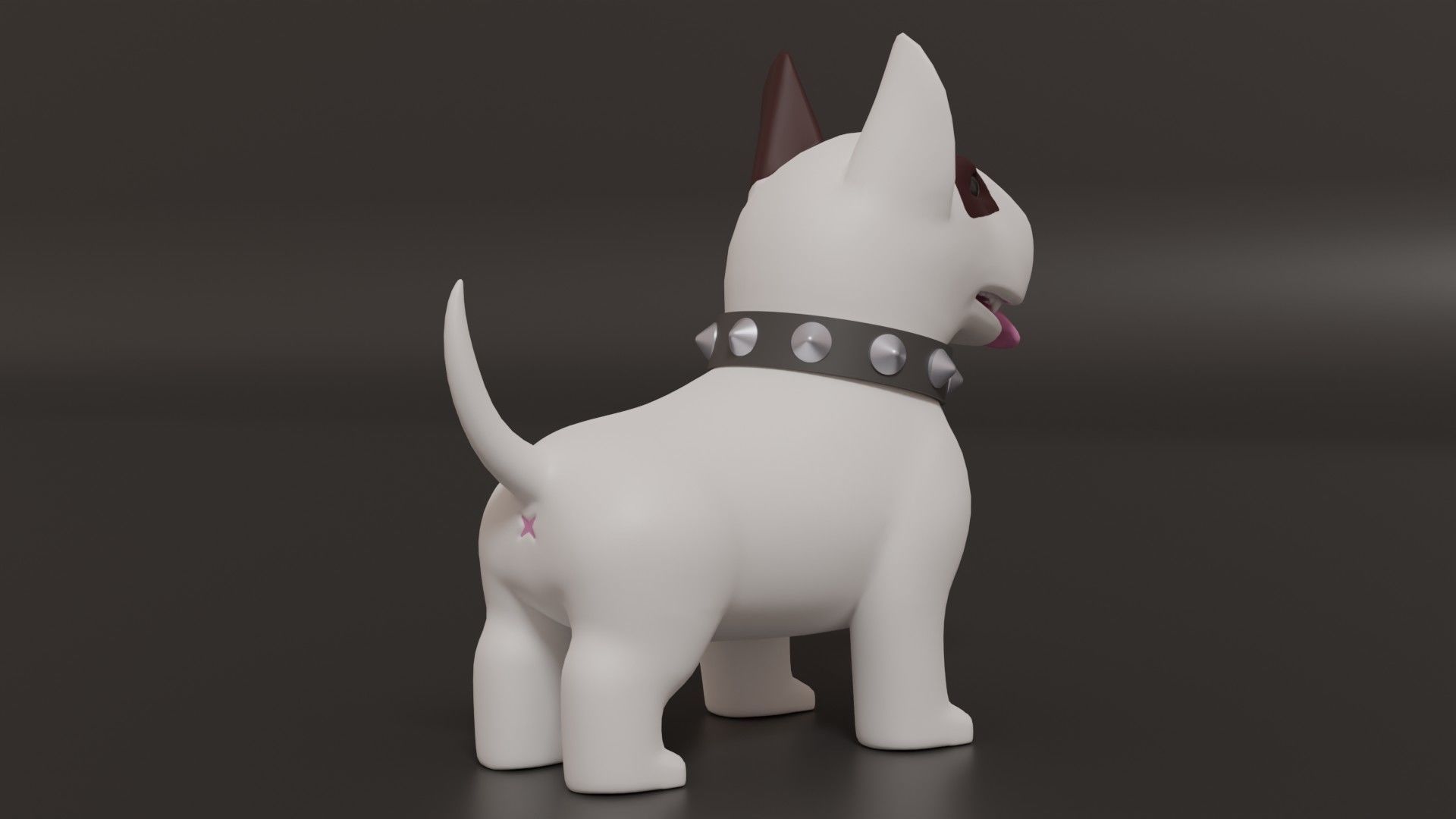 Bull Terrier Dog standing 3D model_3