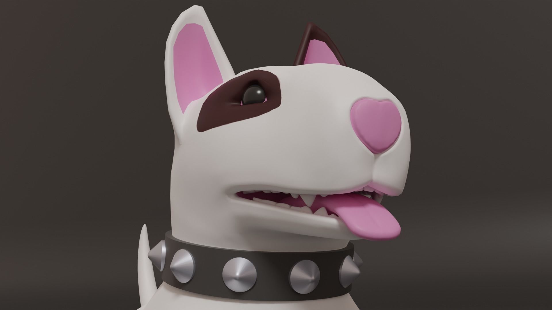 Bull Terrier Dog standing 3D model_4