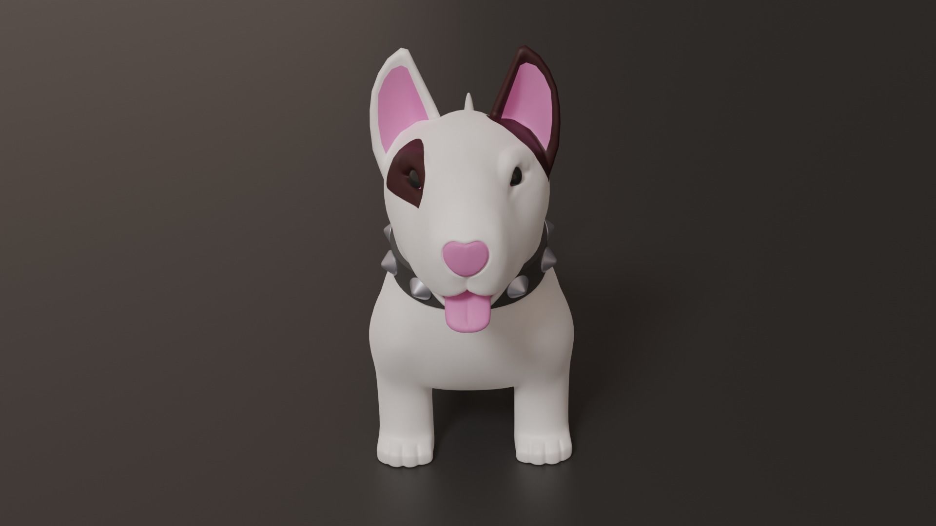 Bull Terrier Dog standing 3D model_1