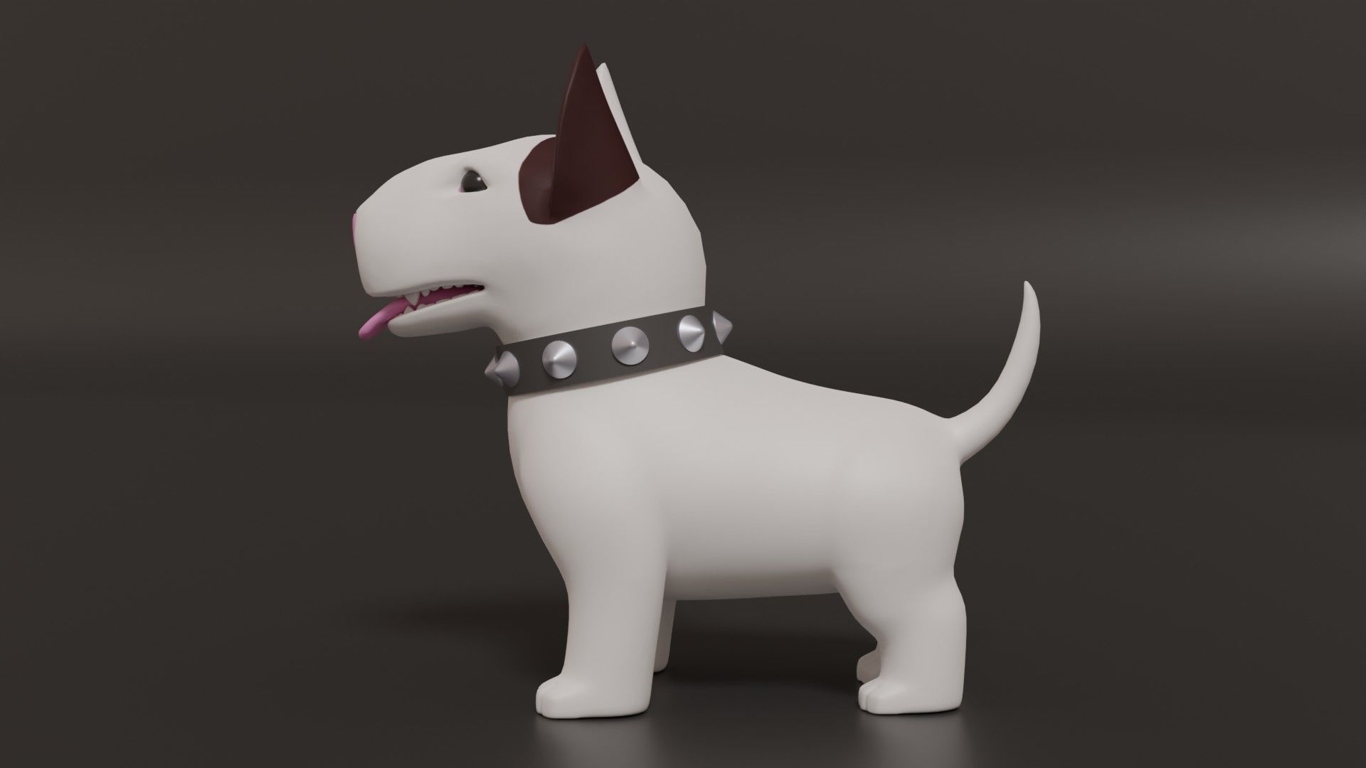 Bull Terrier Dog standing 3D model_2