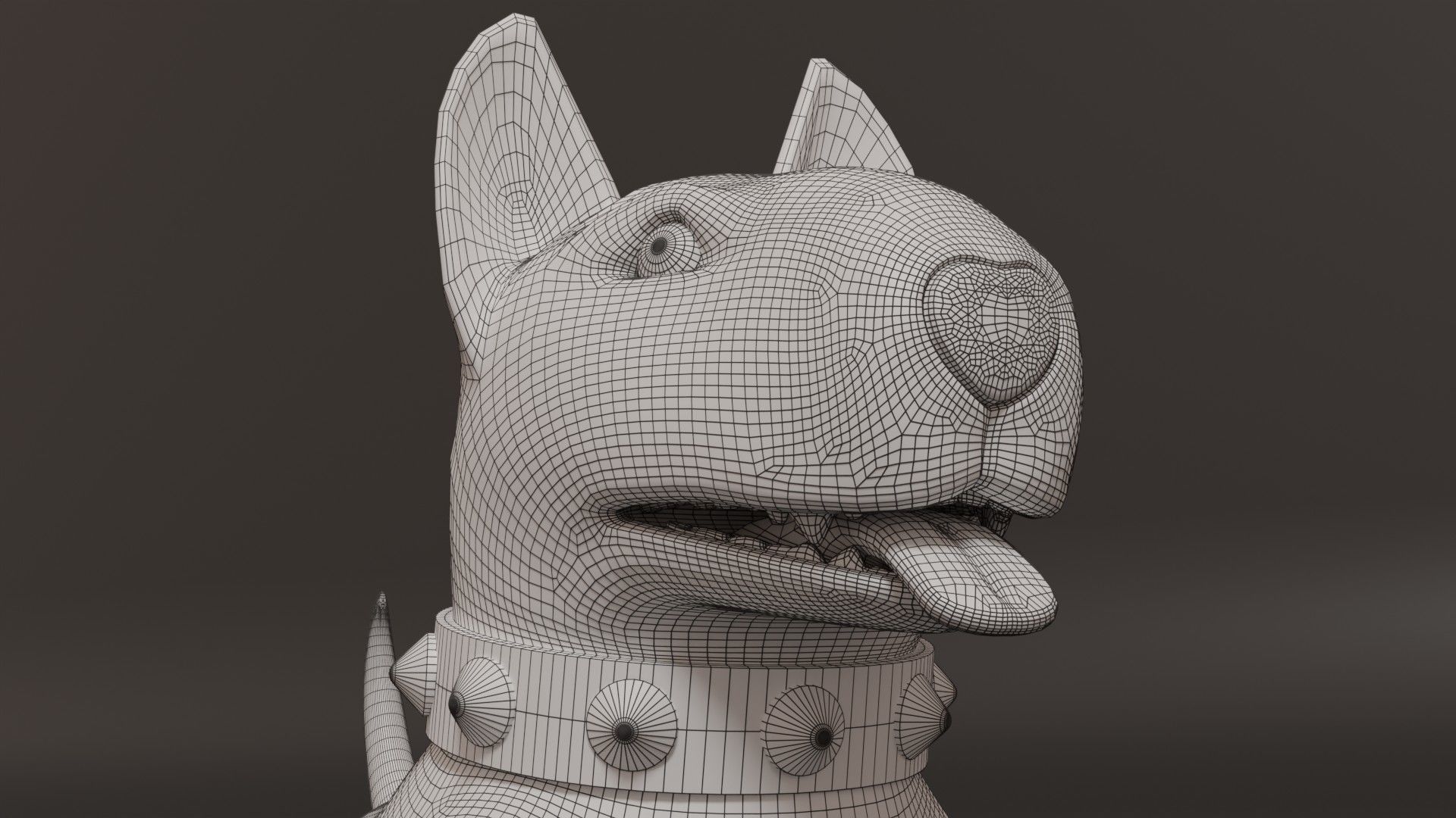 Bull Terrier Dog standing 3D model_8