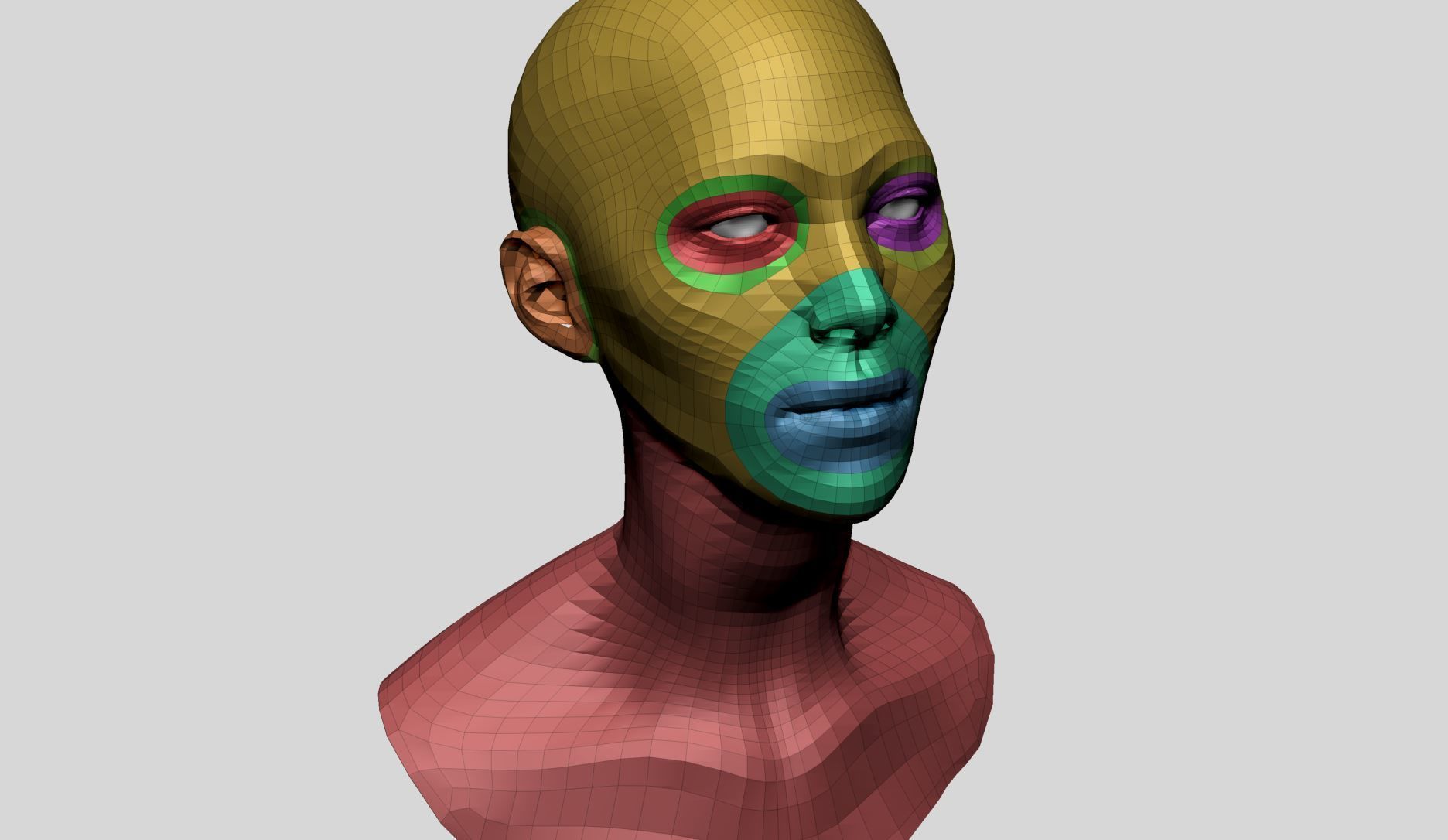 Female Head Basemesh D 3D model_16